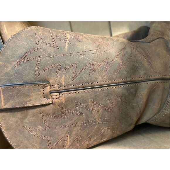 Durango 11" shaft stitch western boots 9m brown scuffs RD4112 - Picture 8 of 8